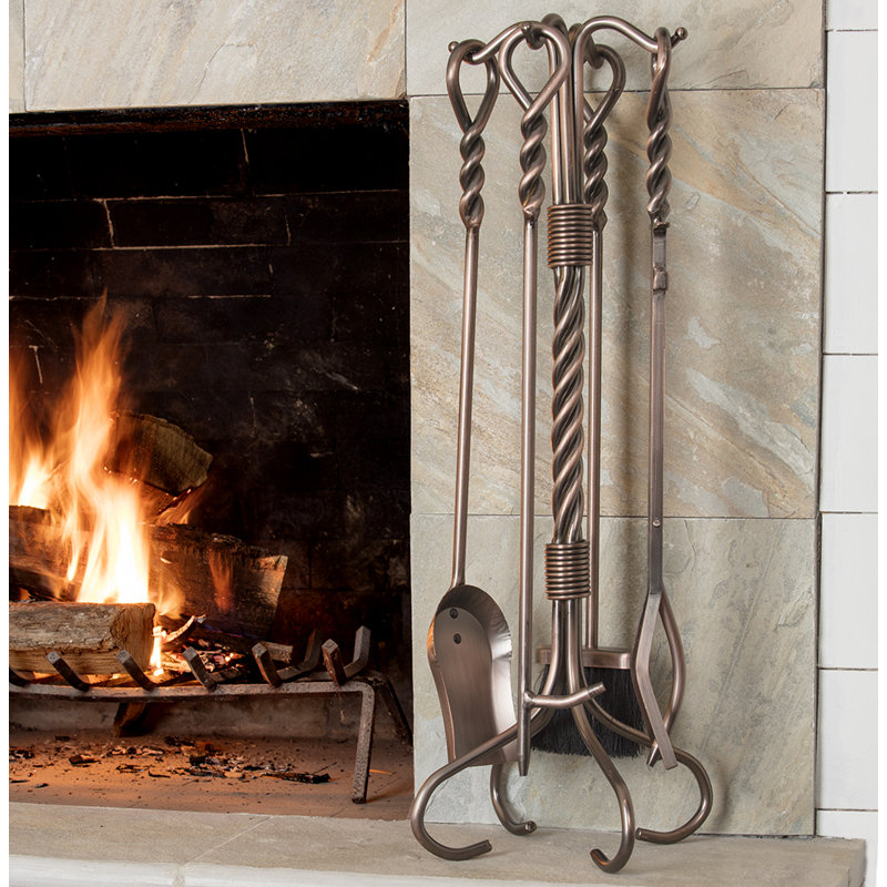 Darby Home Co Uribe 5 Piece Steel Fireplace Tool Set & Reviews Wayfair